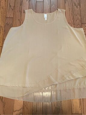 WynneLayers Beige Sleeveless Tunic Tank Top Size 3X